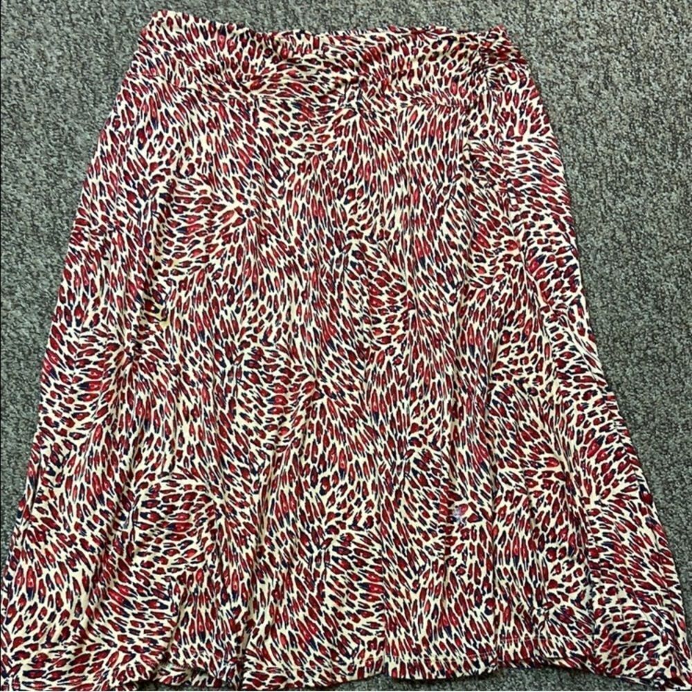 Pendleton Red and Tan Pleated Midi Skirt Women’s Size M